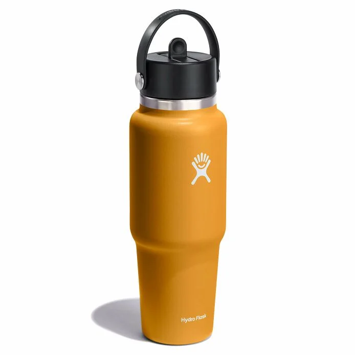 32 oz Wide Mouth Travel Bottle with Flex Straw Cap-Fossil - Image 3