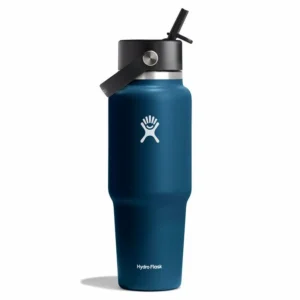 32 oz Wide Mouth Travel Bottle with Flex Straw Cap-Indigo